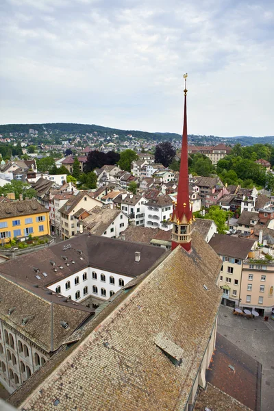 Вид с воздуха на Цюрих, Швейцария — стоковое фото