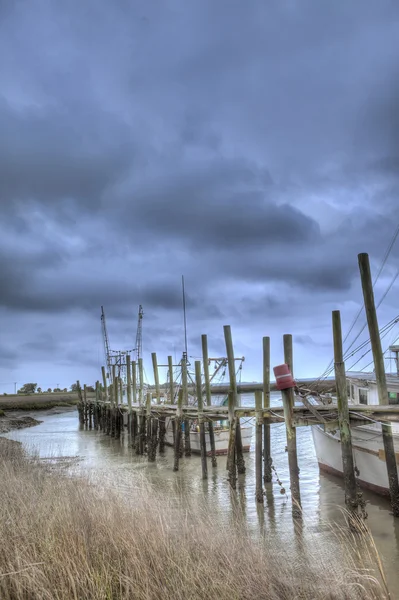 Shrimp boats in harbot — Stock Photo, Image