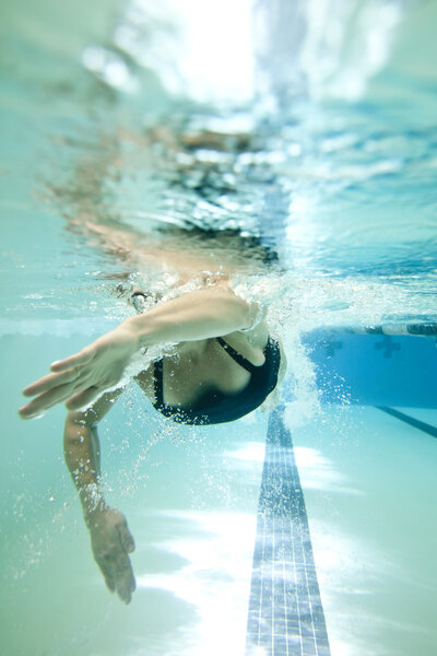 Female swimmer underwater
