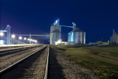silos at night clipart