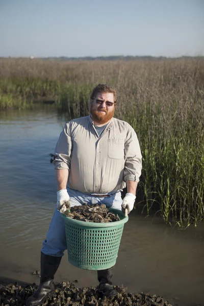 Commerciële oester visser — Stockfoto