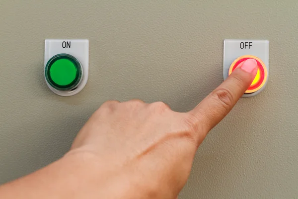 İşaret parmağı touch kırmızı kapama düğmesi