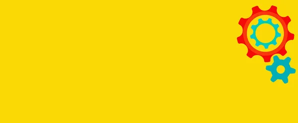 黄色の背景にメカニカルギア イラスト — ストック写真