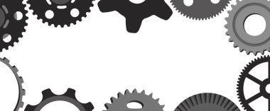 Beyaz arka planda mekanik vitesler. Görüntü