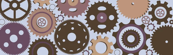 Mechanical gears on a white background. Illustration
