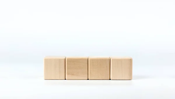 Cubos Madera Sobre Fondo Blanco Lugar Para Texto — Foto de Stock