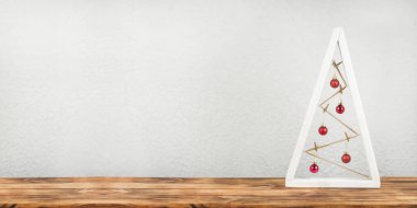 Noel ağacı. Yeni yıl süsü. Boş bir yer. Kart