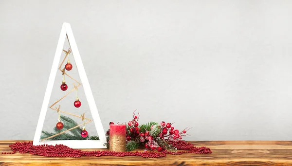 Árbol Navidad Decoración Año Nuevo Lugar Vacío Tarjeta — Foto de Stock