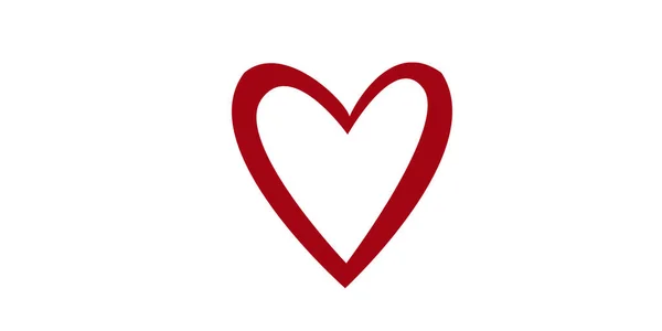 Corazón Rojo Sobre Fondo Blanco Día San Valentín Boda — Foto de Stock