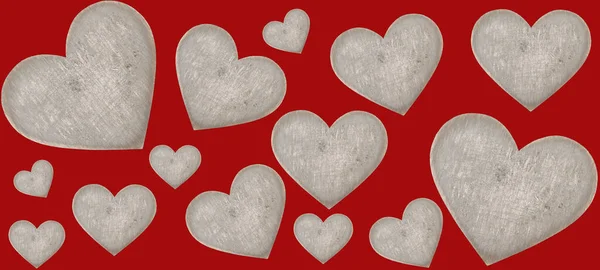 Coração Sobre Fundo Vermelho Isolado Dia São Valentim Amor — Fotografia de Stock