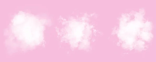 White clean fresh clouds on a pink background. Illustration. Air