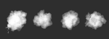 Siyah arkaplanda beyaz tüylü bulutlar. Temiz iş. Görüntü.