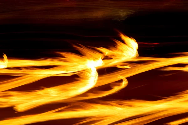 Fire flame trails long exposure — Stock Photo, Image