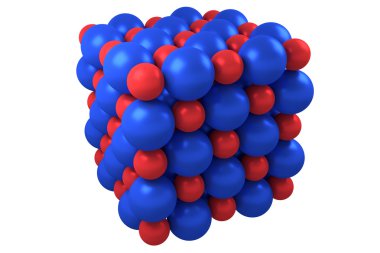 Molecule cubic crystal structure clipart