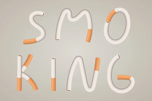 Röka text gjord av cigaretter illustration — Stock vektor