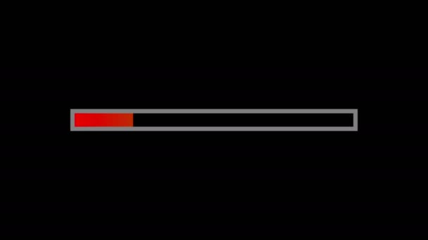 Carga de la barra de progreso sobre fondo negro 4K — Vídeo de stock