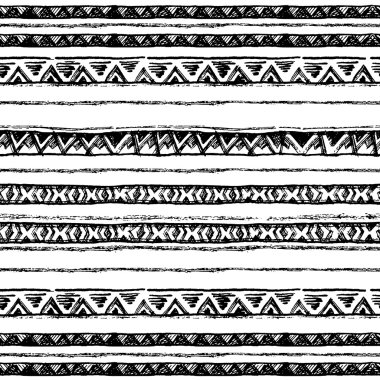 Kabile etnik sorunsuz. Siyah ve beyaz renkler. Davet, web, tekstil, duvar kağıdı, ambalaj kağıdı için.