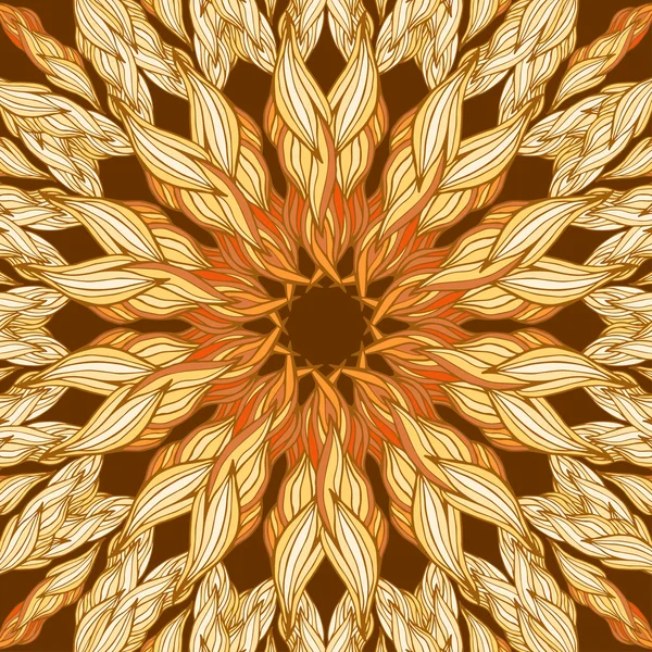 Patrón de encaje redondo ornamental, fondo de círculo con muchos detalles, estilo mandala adornado . — Vector de stock