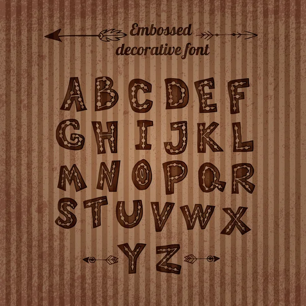 Gesneden alfabet met de inrichting binnen de letters. — Stockvector