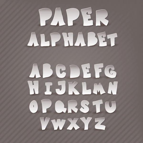 Papieralphabet mit dem Dekor innerhalb der Buchstaben. — Stockvektor