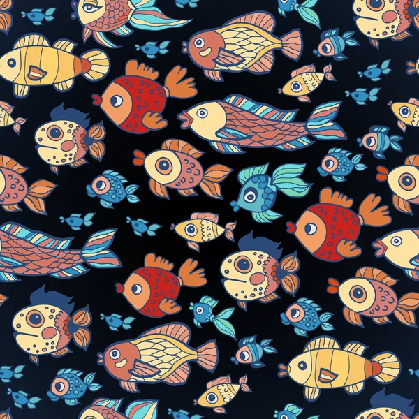 Underwater fish seamless pattern background. Summer template. Use for wallpaper,pattern fills, web page background. — Stock Vector