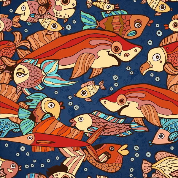 Подводные рыбы бесшовный фон картины. Летний шаблон. Use for wallpaper, pattern fills, web page background . — стоковый вектор