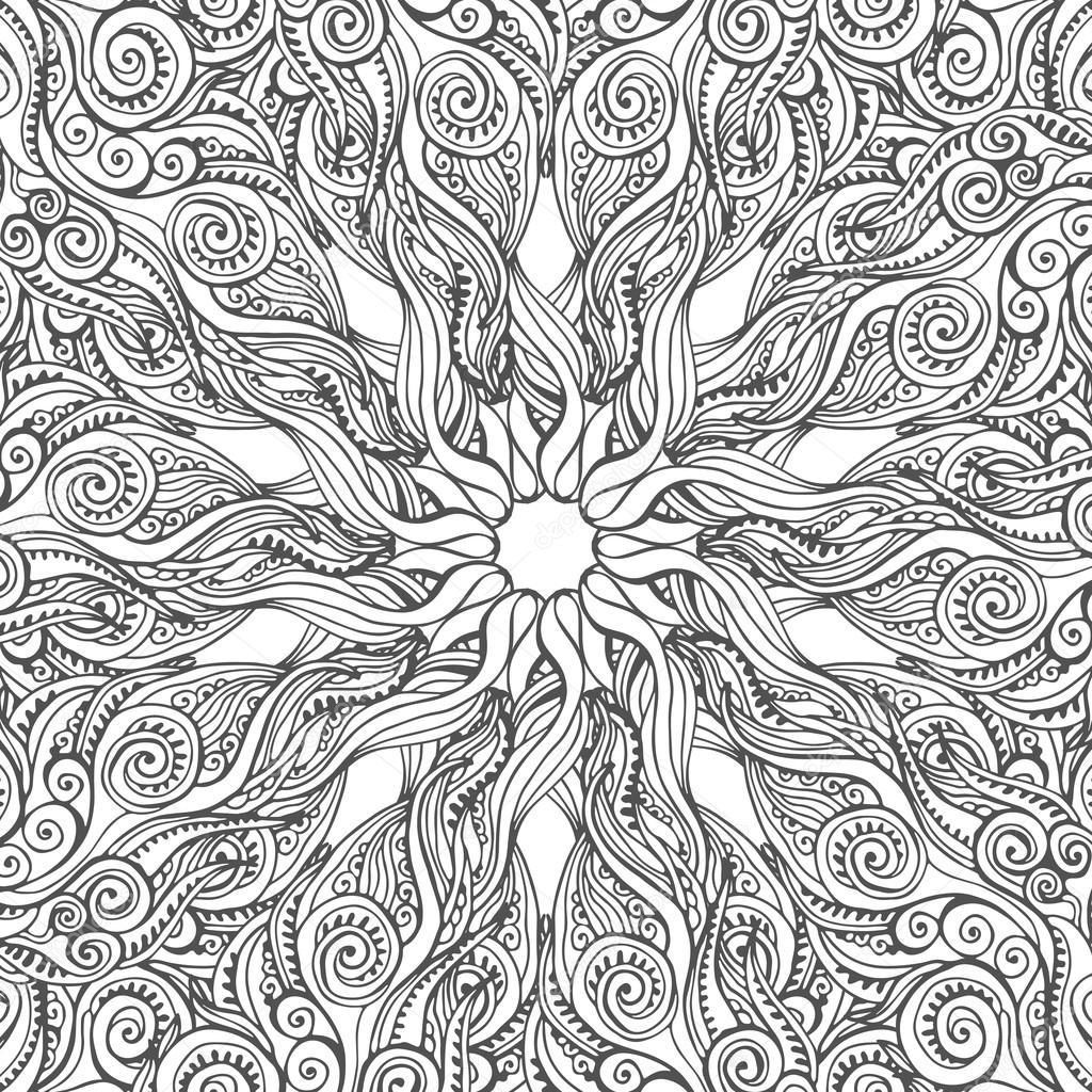 Scheda di vettore di Mandala su priorit  bassa bianca Disegno di pagina di libro da colorare per adulti e bambini Bambini e animali
