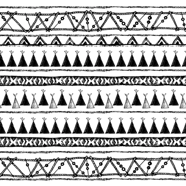 Tribal ethnic seamless. Black and white colors. For invitation, web ...