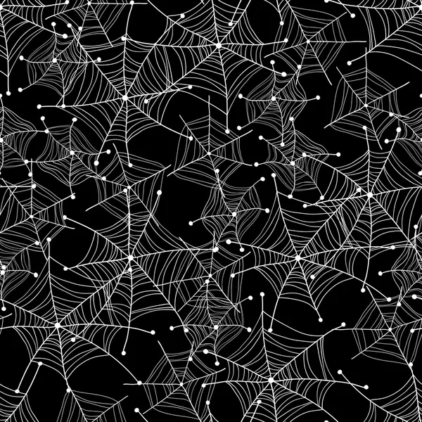 Halloween monokrom spiderweb sömlösa mönster. Dagen av döda, Halloween-tema. — Stock vektor