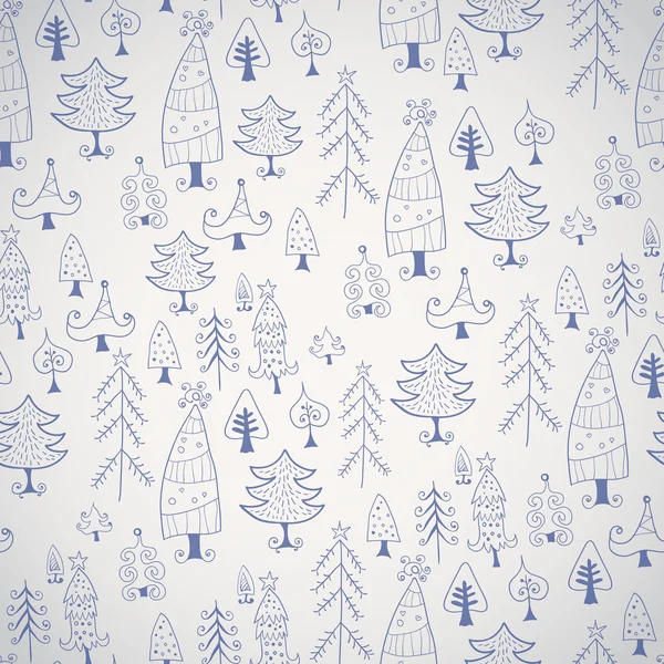 シンプルなクリスマスツリーアイコンシームレスなパターン — ストックベクタ