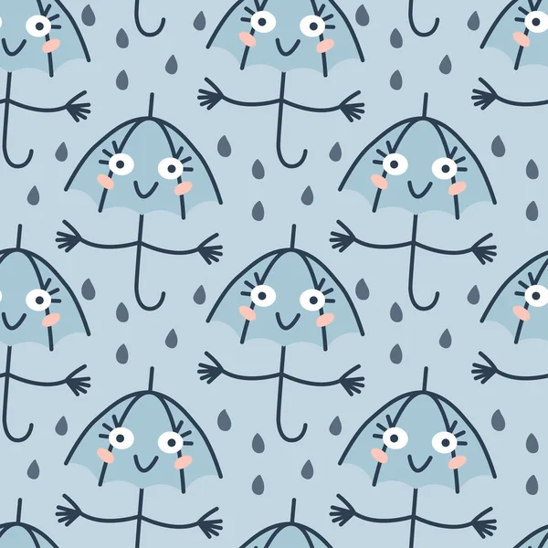 Seamless weather pattern. Vector illustration for kids — Stock Vector