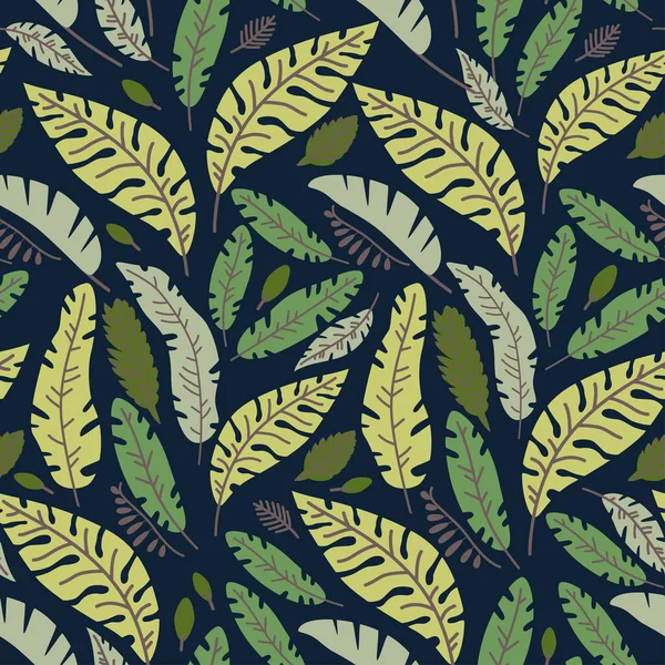 Patrón floral sin costuras de la selva tropical. Ilustración vectorial — Archivo Imágenes Vectoriales