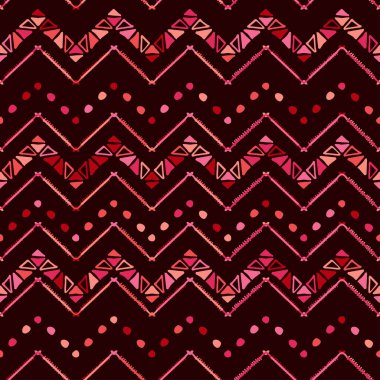 Soyut vektör renkli mercan zigzag çizgisi deseni