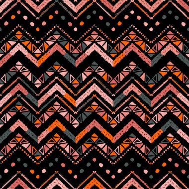 Soyut vektör renkli mercan zigzag çizgisi deseni