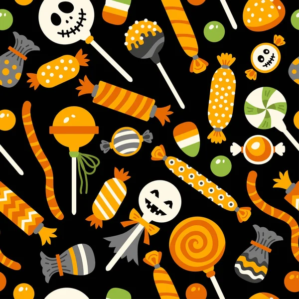 Gelukkig Halloween zoet patroon. Vakantiedessertset — Stockvector