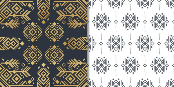 Navajo elements set with seamless patterns and abstract aztec elements — Stock vektor