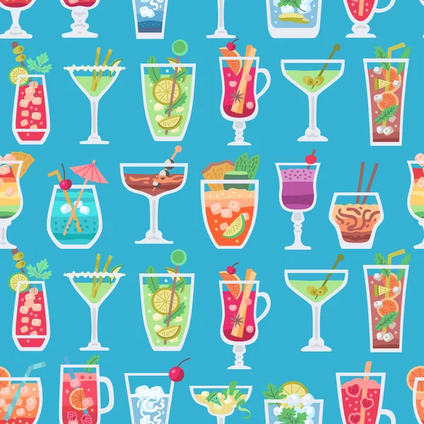 Retro bebidas de frutas alcohólicas patrón sin costuras para el diseño de papel pintado. — Vector de stock