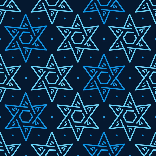 Magen David estrela sem costura. Padrão de símbolo israelense judeu para Hanukkah —  Vetores de Stock