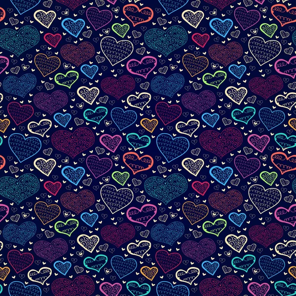 Abstracto brillante Amor fondo sin costuras con corazón — Vector de stock