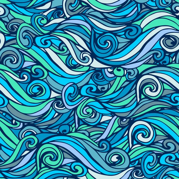 Seamless marine wave patterns — Stock Vector