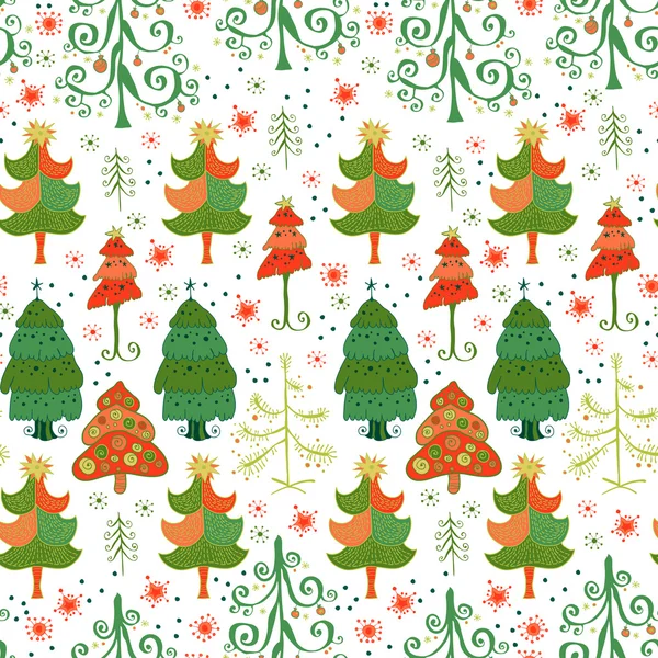 Christmas seamless pattern with fir trees. — Stock Vector