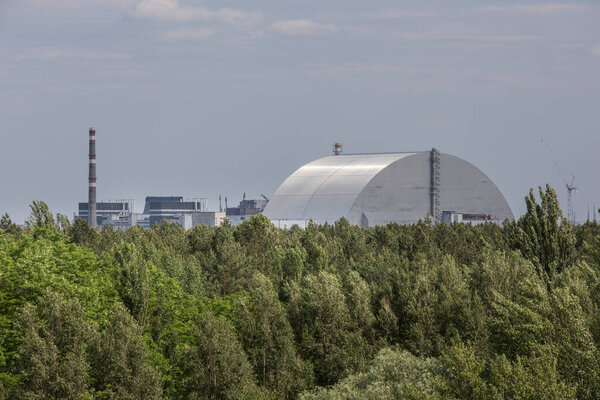 Sarcophagus over the 4th power unit of the Chernobyl nuclear power plant