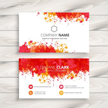 kırmızı mürekkep sıçrama kartviziti