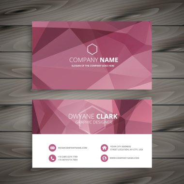 pembe soyut poligonal kartvizit