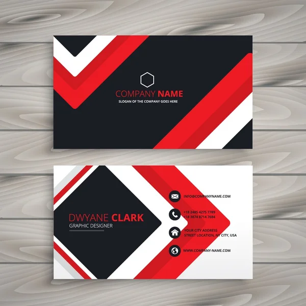 red black business card