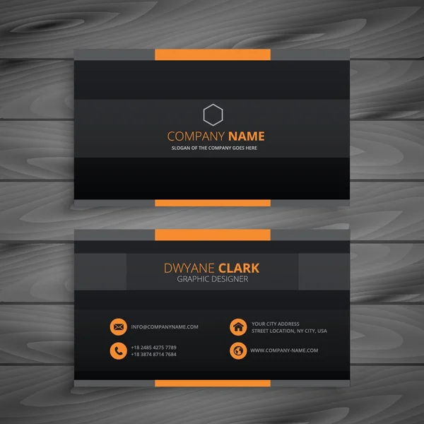 Dark modern business card — Stock Vector