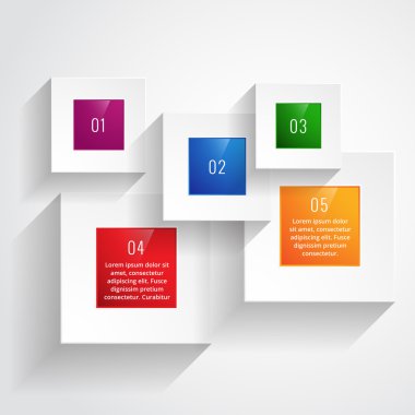 renkli Infographic adımları tasarım vektör