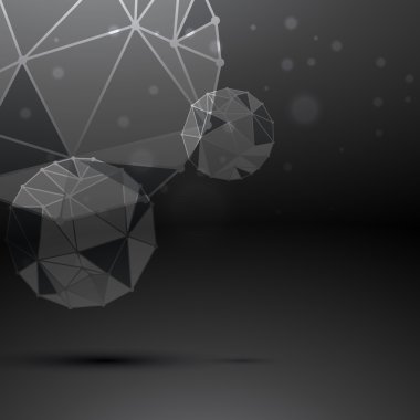 karanlık düşük Poli küre vektör tasarımı