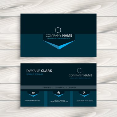 koyu mavi kartvizit vektör çizim