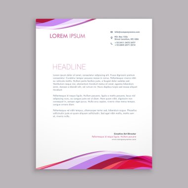 Dalga Antetli Kağıt tasarımı vector Illustrator